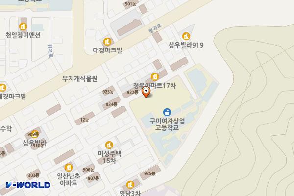 구미여자상업고등학교 위치 지도 — 경상북도 구미시 형곡로38길 9-14