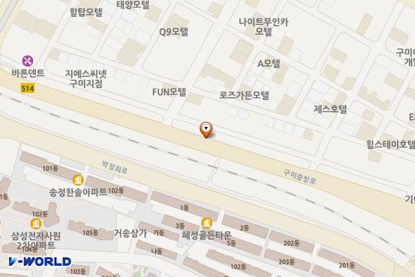 구미 원평구획가로5주차장 위치 지도 — 경상북도 구미시 원평동 1061