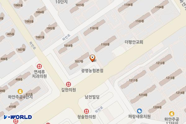 하안동 상업지역 제1 위치 지도 — 경기도 광명시 하안동 711-5번지