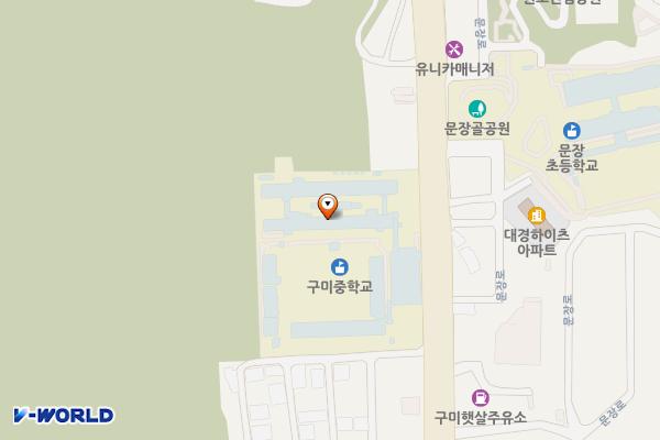 구미중학교 위치 지도 — 경상북도 구미시 문장로 159