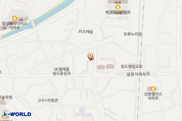 청도고수마을 공영주차장 위치 지도 — 경상북도 청도군 청도읍 냉정길 29-6