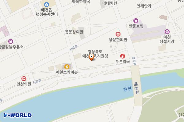 예천도서관 위치 지도 — 경상북도 예천군 예천읍 중앙로 40-7