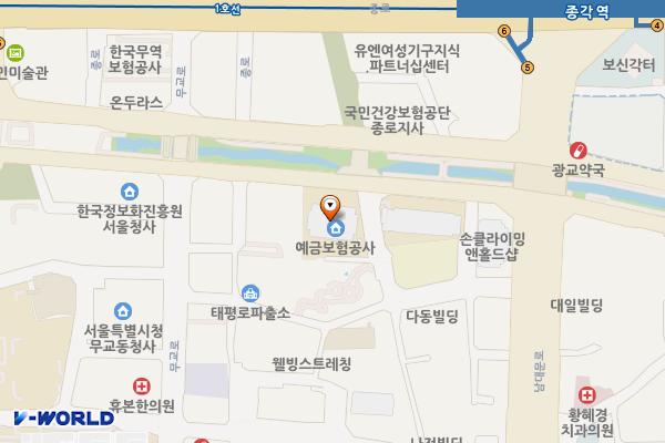 다동 예금보험공사 위치 지도 — 서울특별시 중구 청계천로 30