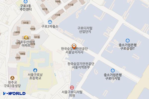 구로동 이앤씨벤처드림타워5차(11kW) 위치 지도 — 서울특별시 구로구 디지털로31길 53