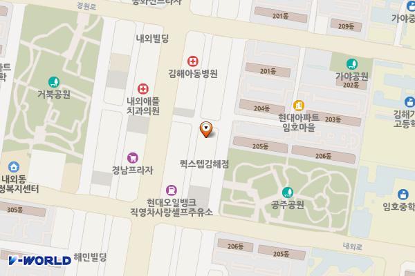 경남 김해 내외로 삼성주차장(7kW) 위치 지도 — 경상남도 김해시 내외로95번길 11