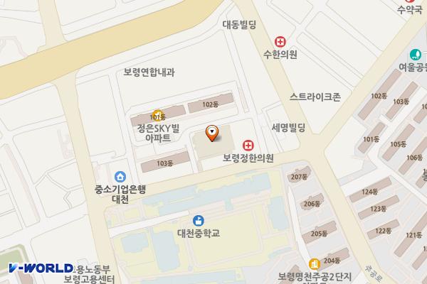 충남 보령 파워식자재마트보령점 위치 지도 — 충청남도 보령시 명천중앙길 14