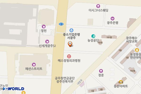 광주 다나메디컬센터 위치 지도 — 전남광주통합특별시 서구 죽봉대로 68