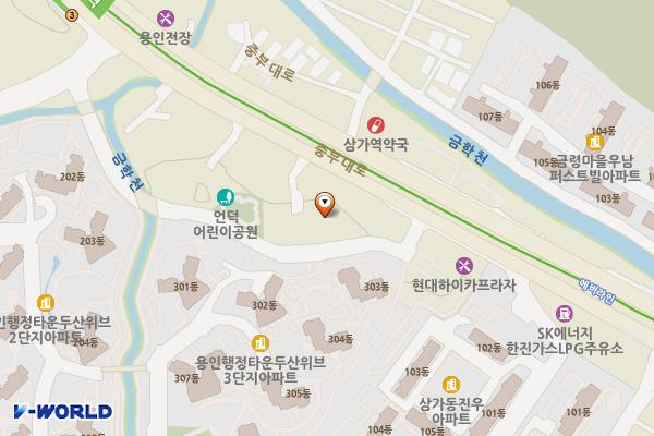 용인 더휴펫오피스텔 위치 지도 — 경기도 용인시 처인구 지삼로 608-31