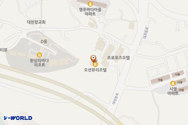 보령 오션뷰리조텔 위치 지도 — 충청남도 보령시 대천항1길 17