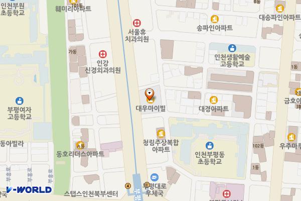 인천 부평대우마이빌 위치 지도 — 인천광역시 부평구 부평대로 102