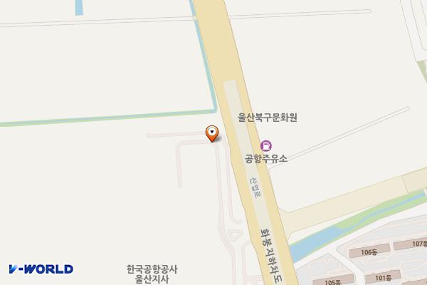 울산공항공사 주차장 위치 지도 — 울산광역시 북구 산업로 1103