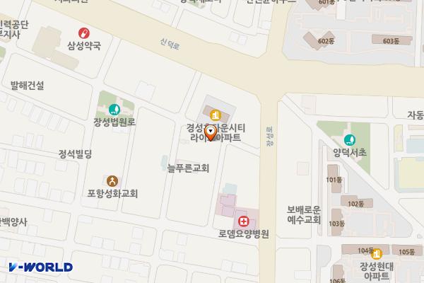 포항 카티스트 위치 지도 — 경상북도 포항시 북구 법원로140번길 46