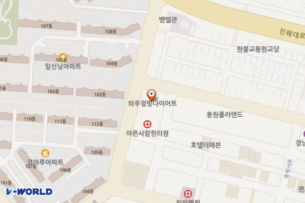 진해 용원그랜드쇼핑 위치 지도 — 경상남도 창원시 진해구 안골로 348