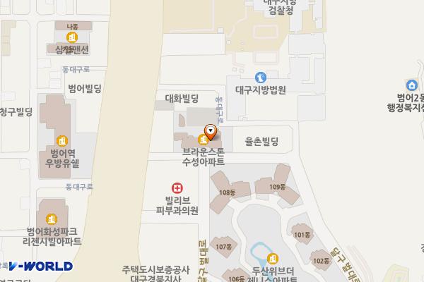 브라운스톤 범어오피스텔 위치 지도 — 대구광역시 수성구 동대구로 354