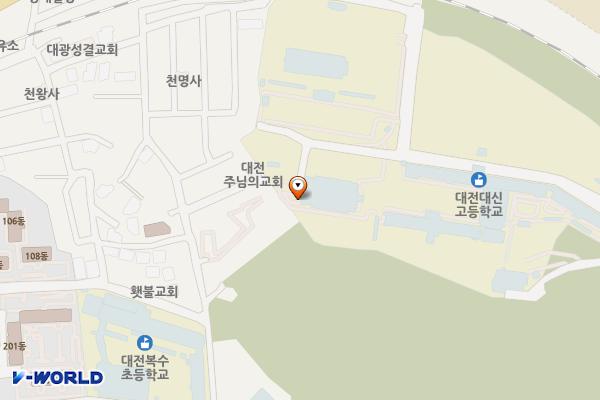대신고등학교(대전) 위치 지도 — 대전광역시 서구 오량1길 98