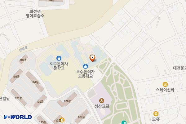 호수돈여자고등학교 위치 지도 — 대전광역시 중구 선화로 50