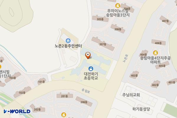 대전하기초등학교 위치 지도 — 대전광역시 유성구 송림로19번길 32
