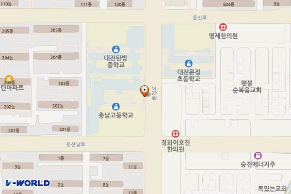 충남고등학교 위치 지도 — 대전광역시 서구 문정로 171