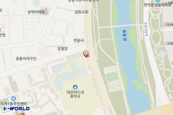 대전버드내중학교 위치 지도 — 대전광역시 서구 유등로 285