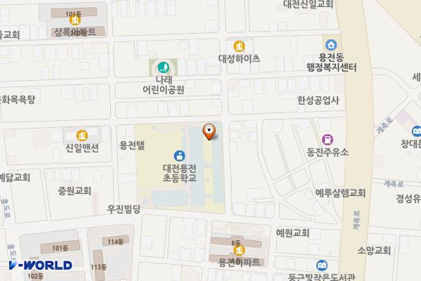 용전초등학교(대전) 위치 지도 — 대전광역시 동구 계족로505번길 49