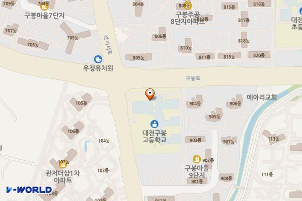 대전구봉고등학교 위치 지도 — 대전광역시 서구 관저서로 36