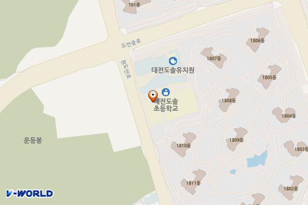 대전도솔초등학교 위치 지도 — 대전광역시 서구 원도안로 80