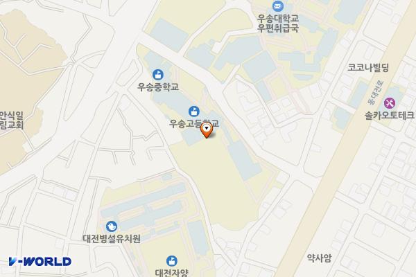 우송고등학교 위치 지도 — 대전광역시 동구 동대전로131번길 53