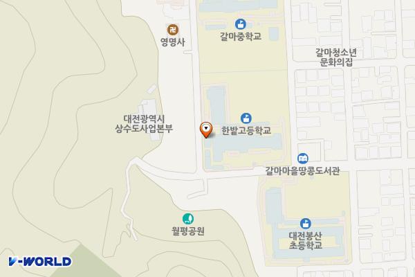 한밭고등학교 위치 지도 — 대전광역시 서구 신갈마로141번길 58