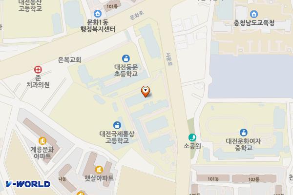 대전국제통상고등학교 위치 지도 — 대전광역시 중구 서문로25번안길 47