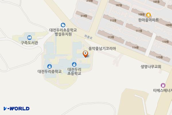 대전두리초등학교 위치 지도 — 대전광역시 유성구 와룡로 37