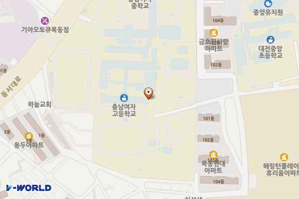 충남여자고등학교 위치 지도 — 대전광역시 중구 선화로43번길 77