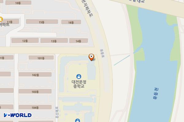 대전문정중학교 위치 지도 — 대전광역시 서구 둔산북로 232-11