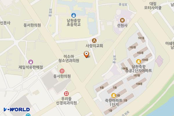 (완속)남원 건강생활지원센터 위치 지도 — 전북특별자치도 남원시 용성로 135-9