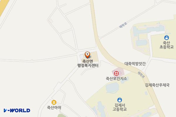 (급속)김제 죽산면 행정복지센터 위치 지도 — 전북특별자치도 김제시 죽산면 죽산3길 3