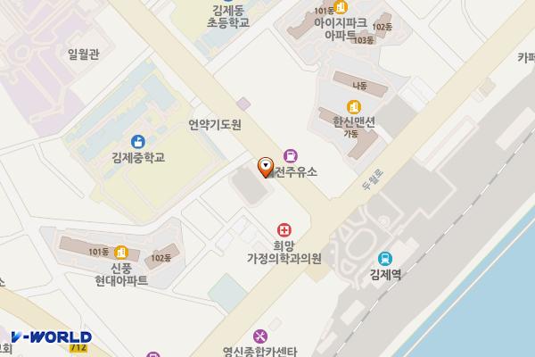(급속)김제역 역전시장 공영주차장 위치 지도 — 전북특별자치도 김제시 중앙로 286
