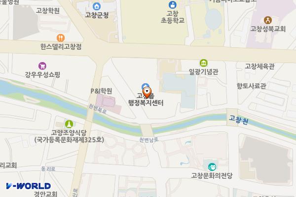 고창읍 주민행복센터 위치 지도 — 전북특별자치도 고창군 고창읍 모양성로 26