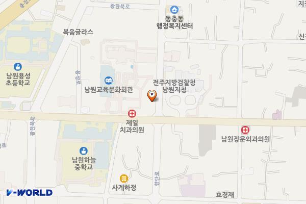 남원교육문화회관 위치 지도 — 전북특별자치도 남원시 용성로 49