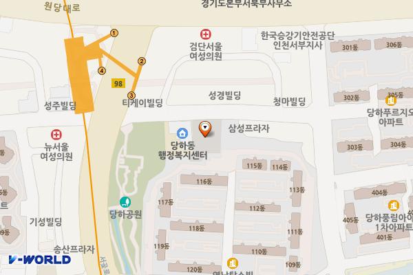 당하공영 주차장 위치 지도 — 인천광역시 검단구 청마로167번길 15