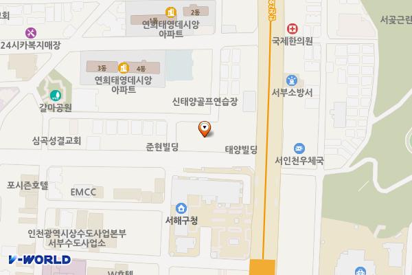 서구청 제1주차장 위치 지도 — 인천광역시 서해구 심곡동 239-9 