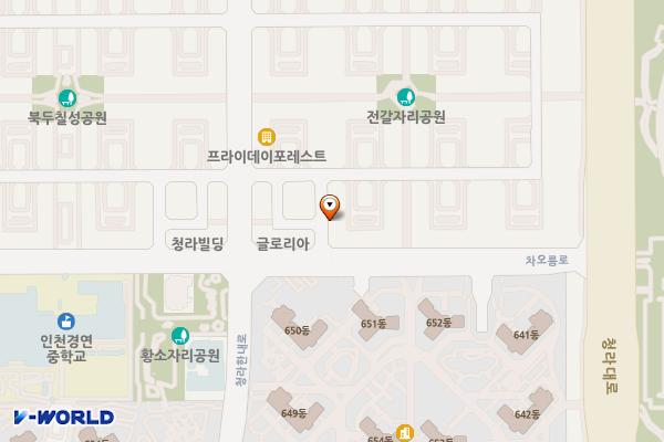청라노을 주차장 위치 지도 — 인천광역시 서해구 청라한내로162번길 10-8
