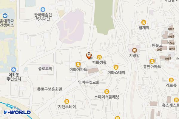 이화동한복(김영희 한복대여) 위치 지도 — 서울특별시 종로구 율곡로19길 71-1