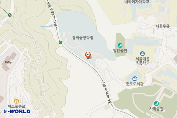 사직경로당 옆 공중화장실 위치 지도 — 서울특별시 종로구 사직동 산1-11