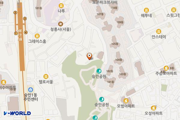 숭인1지역 공중화장실 위치 지도 — 서울특별시 종로구 동망산1길 24