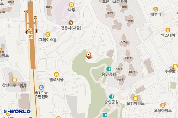 숭인2지역 공중화장실 위치 지도 — 서울특별시 종로구 동망산1길 18-9