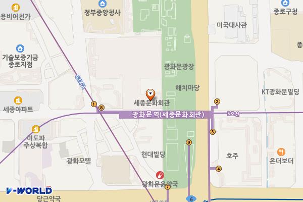 세종문화회관 화장실 위치 지도 — 서울특별시 종로구 세종대로 175