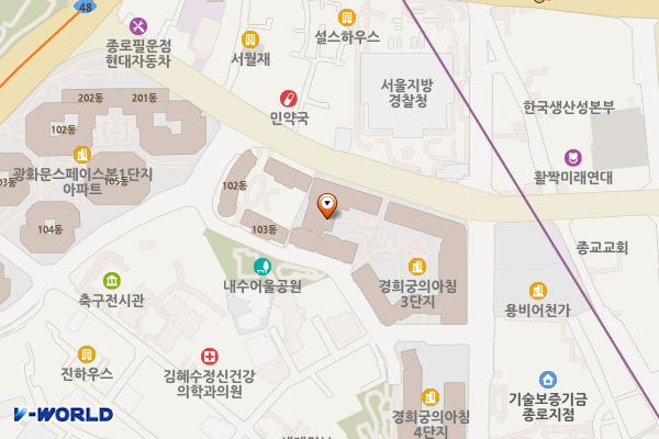 경희궁의아침 2단지 위치 지도 — 서울특별시 종로구 사직로8길 24