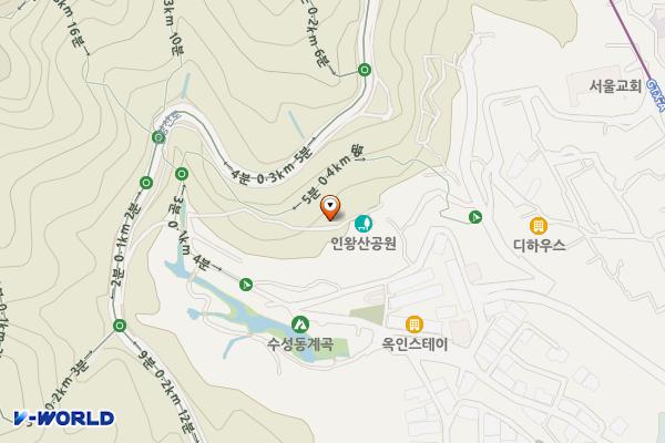 인왕산수목원약수터 공중화장실 위치 지도 — 서울특별시 종로구 옥인동 179-1