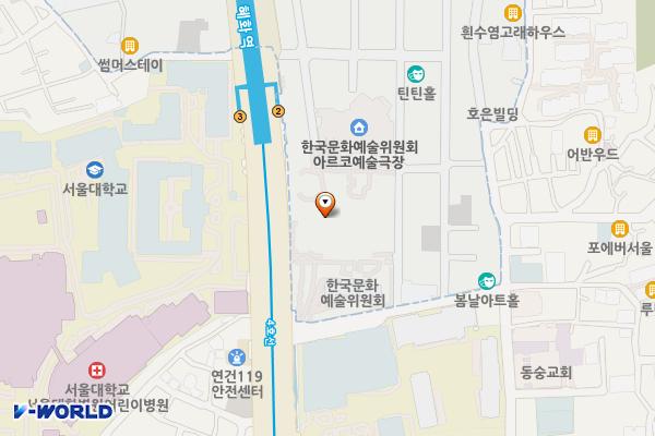 마로니에공원(지하1층) 위치 지도 — 서울특별시 종로구 동숭동 1-124