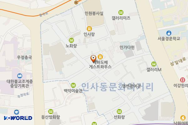 쌈지길(지상1,2층) 위치 지도 — 서울특별시 종로구 인사동길 44