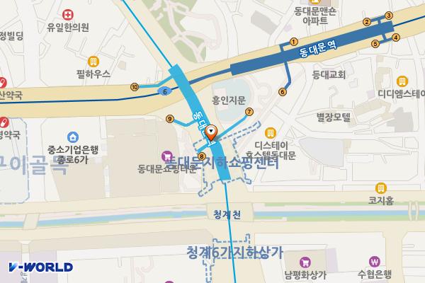 동대문역(4) 위치 지도 — 서울특별시 종로구 종로6가 287-1 동대문역(4호선)